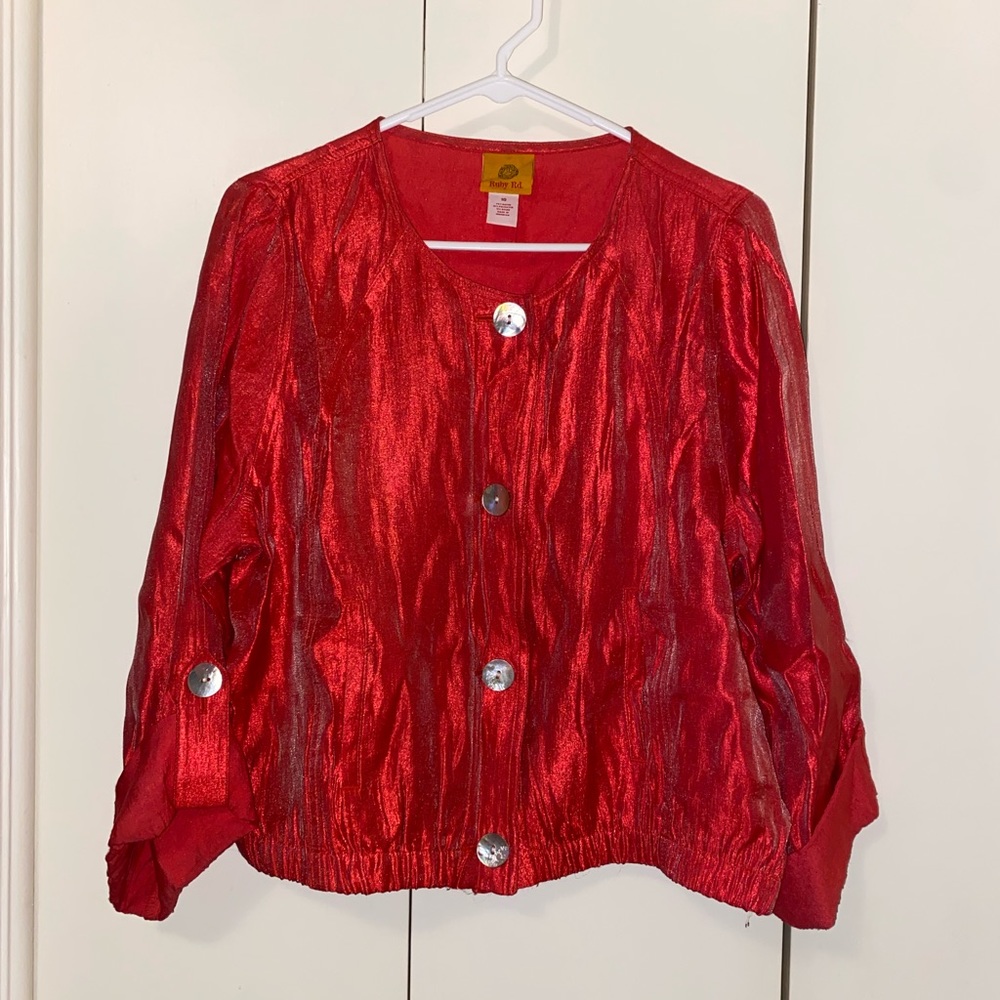 🌺Ruby Rd. Shimmering Cropped Jacket/ Top🌺